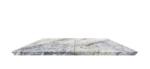 Empty Shelf top of Terrazzo floor table or counter  on white background. For product display