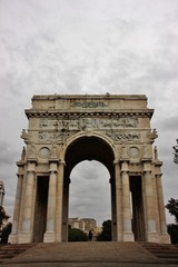 Fototapeta na wymiar Triumphal arch Arco della Vittoria in Genoa, Italy