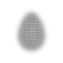 Easter egg grey, blurred. Happy Easter. Christ Is Risen. halftone effect. white, festive background. vector illustration.
