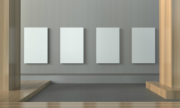 Gallery exhibition clean and minimal picture frame contemporary wall / Creative minimal Empty Room  
