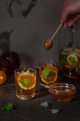 Apple,  Lemon and Mint Iced Tea