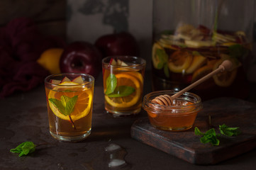 Apple,  Lemon and Mint Iced Tea