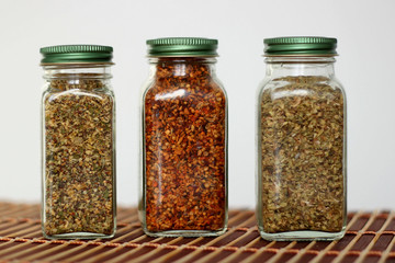 Three jars of spices