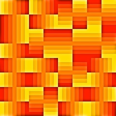 Red geometric pattern.