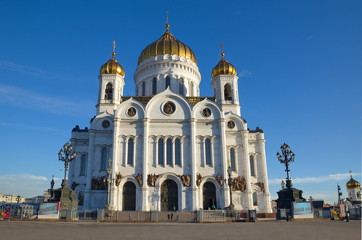 Fototapeta premium Moscow, Russia - February 16, 2017: The Cathedral of Christ the Savior