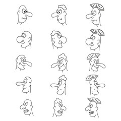 Vector illustration with caricature faces