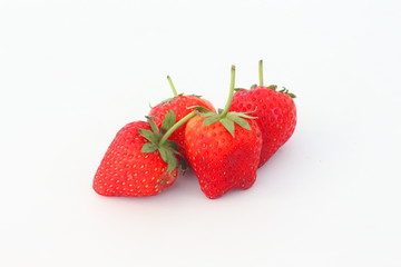 Red strawberry on a white background