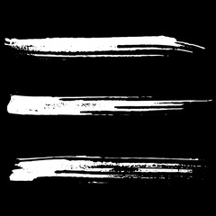 Set of ink vector brush strokes. Vector illustration. Grunge hand drawn watercolor texture.