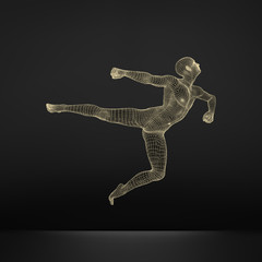 Gymnast. 3D Model of Man. Human Body Model.