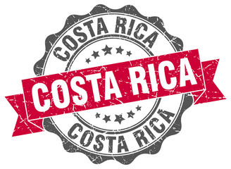 Obraz premium Costa Rica round ribbon seal
