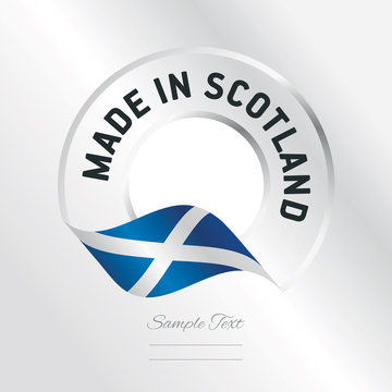 Made in Scotland transparent logo icon silver background