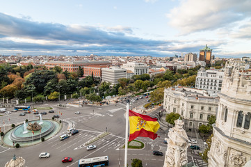 View of Square of Cibeles from Town Hall of Madrid