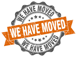 Fototapeta premium we have moved stamp. sign. seal