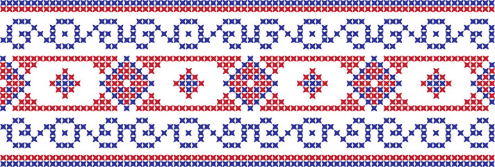 Вышитый узор вышивки крестом украинский национальный