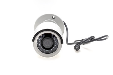 Realistic CCTV camera set isolated on white background. Video camera. Modern equipment for home,...