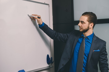 Young business man in an office