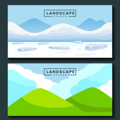 winter and spring landscape background