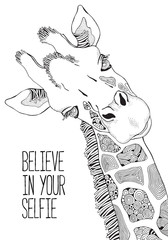 Obraz premium Książka do kolorowania dla dorosłych i dzieci. Żyrafa