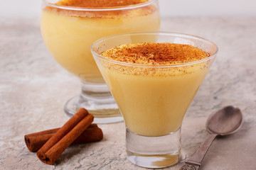 Brazilian sweet custard-like dessert curau de milho mousse of corn