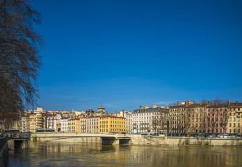 Fototapeta na wymiar Lyon et la Saône