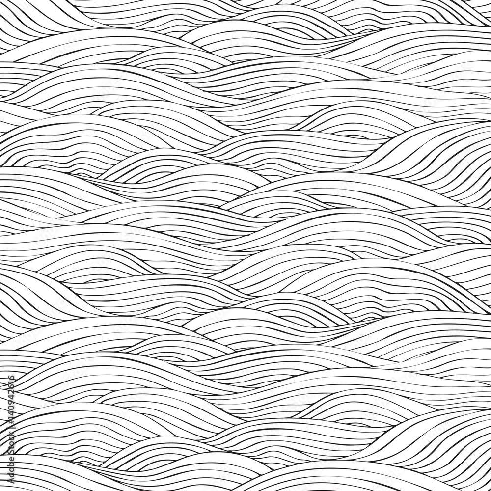 Wall mural artistically ocean waves pattern.