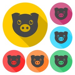 Vector pig icon - Illustration