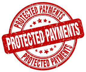 protected payments red grunge stamp