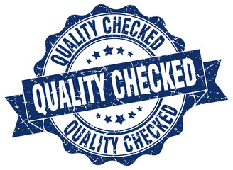 quality checked stamp. sign. seal