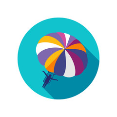 Fototapeta premium Parasailing. Summer kiting activity icon. Vacation