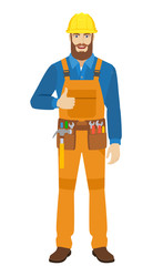 Worker shows thumb up