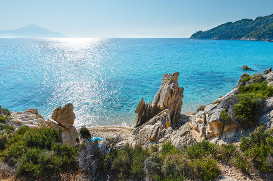 Summer Sithonia rocky coast, Greece.
