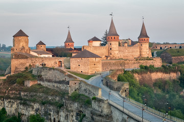 Obraz premium Old Kamenetz-Podolsk fortress near Kamianets-Podilskyi town.