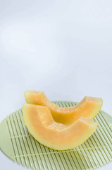 cut cantaloupe melon