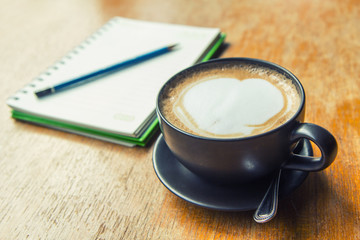 hot coffee on the table