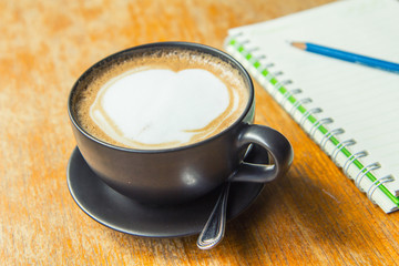 hot coffee on the table