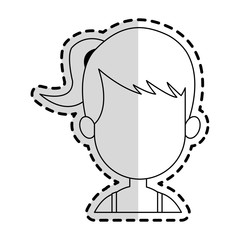 faceless woman with hair up  cartoon icon image vector illustration design  sticker