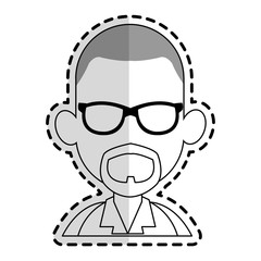 Obraz premium faceless man with glasses and beard cartoon icon image vector illustration design sticker