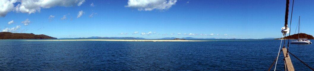 Out in the sea, view from the boat