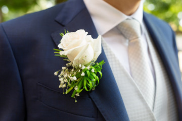 boutonniere in tuxedo