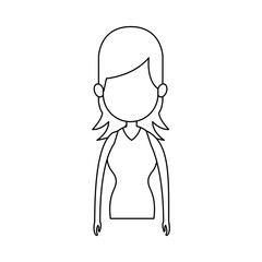 faceless woman with layered hair cartoon icon image vector illustration design 