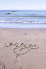 Urlaub Strand Herz Meer Sonne