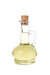 extra virgin olive oil and sunflowerseed oil jars isolated on a white background,bottle oil plastic big ,Bottle for new design,Small bottle of oil with cork stopper,oil concept