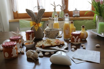 Osterfrühstück mit selbstgemachter Marmelade und Eierlikör.....
