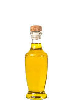 extra virgin olive oil and sunflowerseed oil jars isolated on a white background,bottle oil plastic big ,Bottle for new design,Small bottle of oil with cork stopper,oil concept