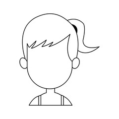 faceless woman with ponytail cartoon icon image vector illustration design 