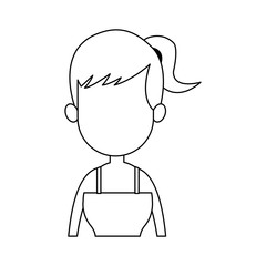 faceless woman with ponytail cartoon icon image vector illustration design 