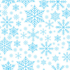 Winter snowflakes seamless background pattern