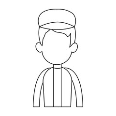 faceless man with baseball cap cartoon icon image vector illustration design 