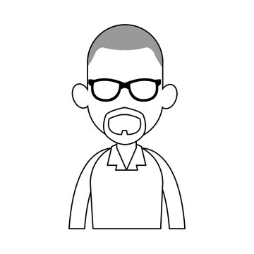 faceless man with glasses and beard cartoon icon image vector illustration design 