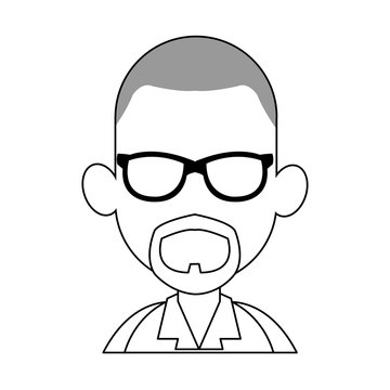 faceless man with glasses and beard cartoon icon image vector illustration design 